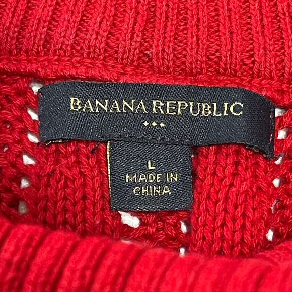 Banana Republic 100% cotton Red Cowl Turtleneck Short Sleeve Sweater - Picture 9 of 11
